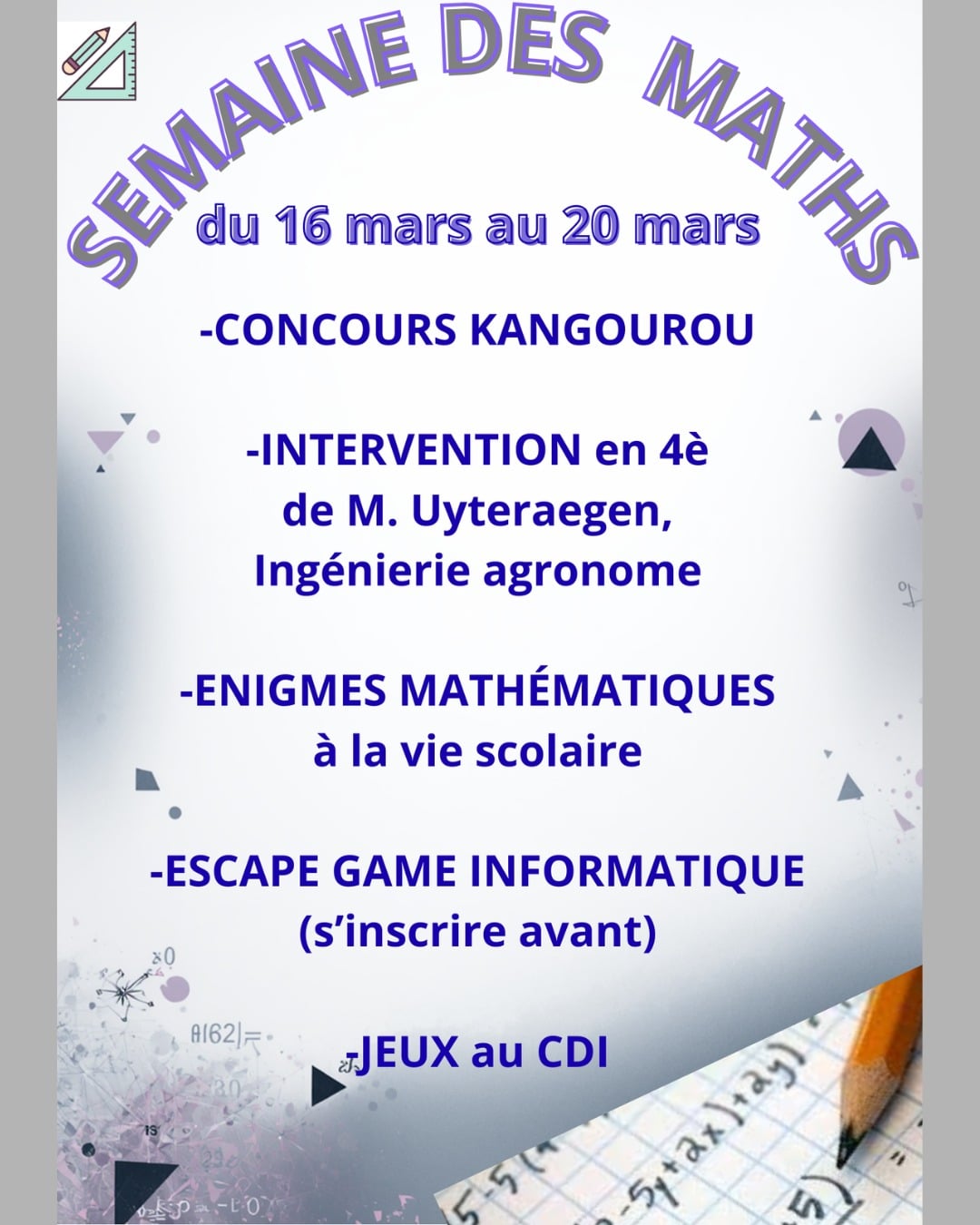 Semaine des maths au collège